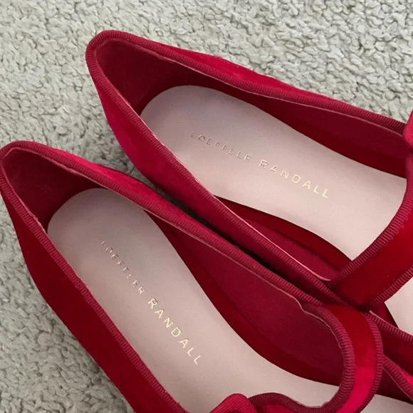 Loeffler Randall Red Velvet Mary Jane Flats - Picture 4 of 7